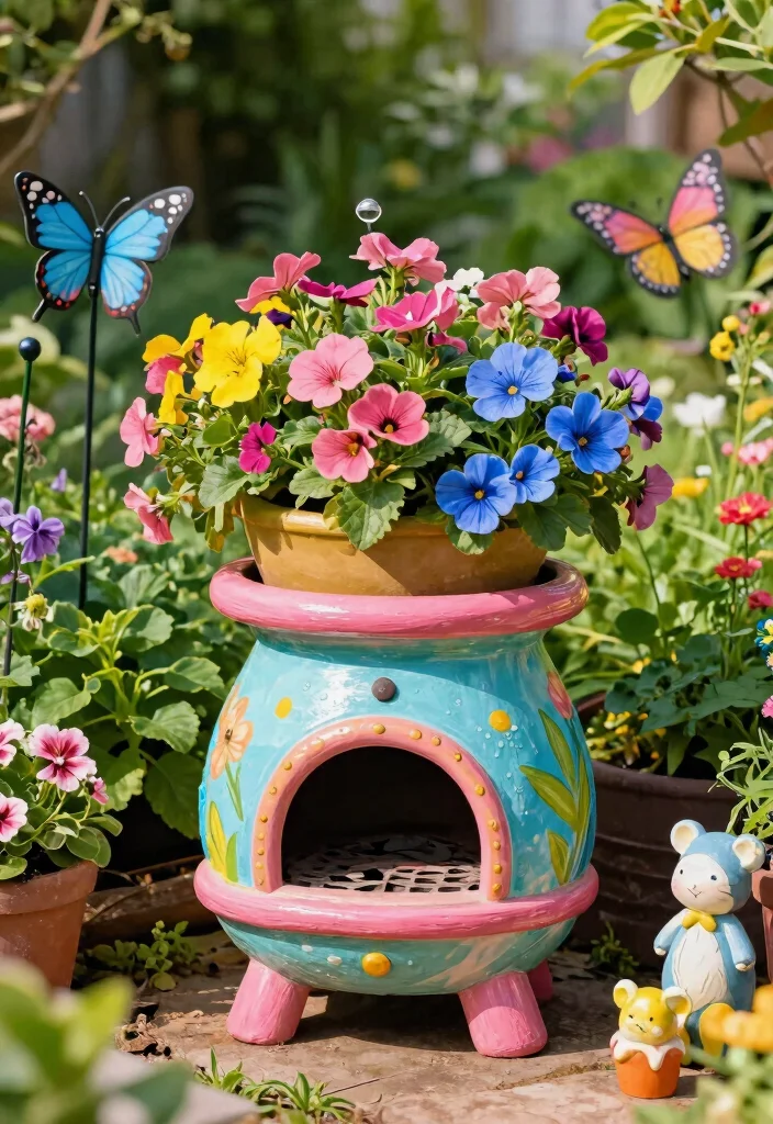 9 Clever Chiminea Planter Ideas to Upcycle Old Clay 3 9 Clever Chiminea Planter Ideas to Upcycle Old Clay 3. Colorful Flower Pot 0