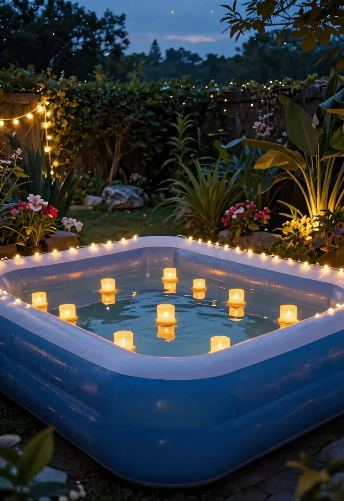 9 Cozy Inflatable Pool Ideas for Your Backyard Movie Night Setup 1 9 Cozy Inflatable Pool Ideas for Your Backyard Movie Night Setup 1. Magical Floating Lantern Pool 0