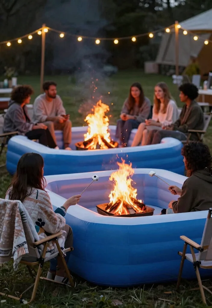 9 Cozy Inflatable Pool Ideas for Your Backyard Movie Night Setup 6 9 Cozy Inflatable Pool Ideas for Your Backyard Movie Night Setup 6. Cozy Bonfire Vibes 0