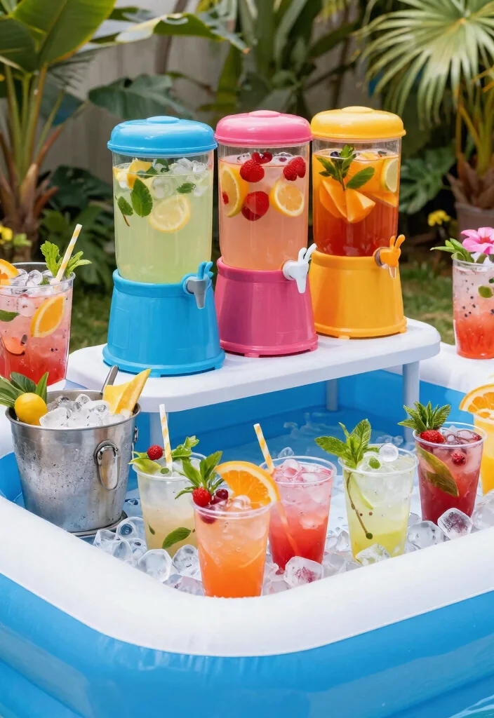 9 Cozy Inflatable Pool Ideas for Your Backyard Movie Night Setup 9 9 Cozy Inflatable Pool Ideas for Your Backyard Movie Night Setup 9. Refreshing Summer Drinks Station 0