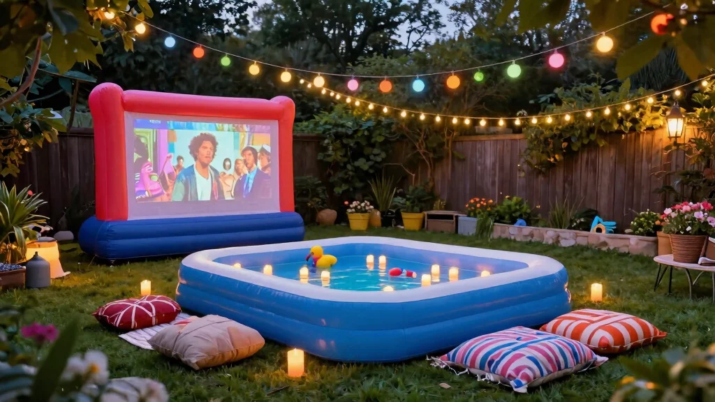 9 Cozy Inflatable Pool Ideas for Your Backyard Movie Night Setup
