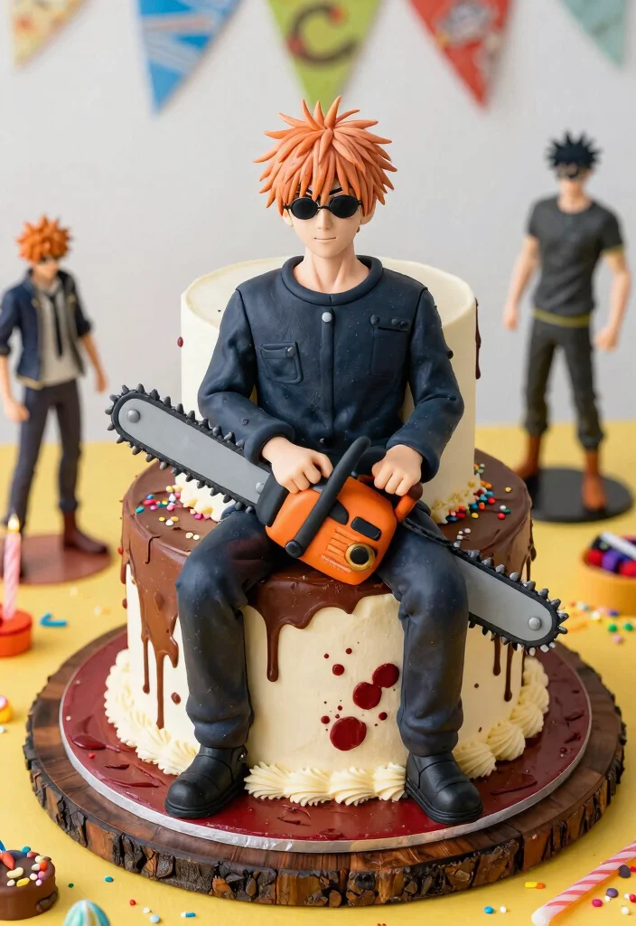 9 Epic Chainsaw Man Cake Ideas for Anime Fans Birthday Bakes 1. Chainsaw Man Character Cake 0