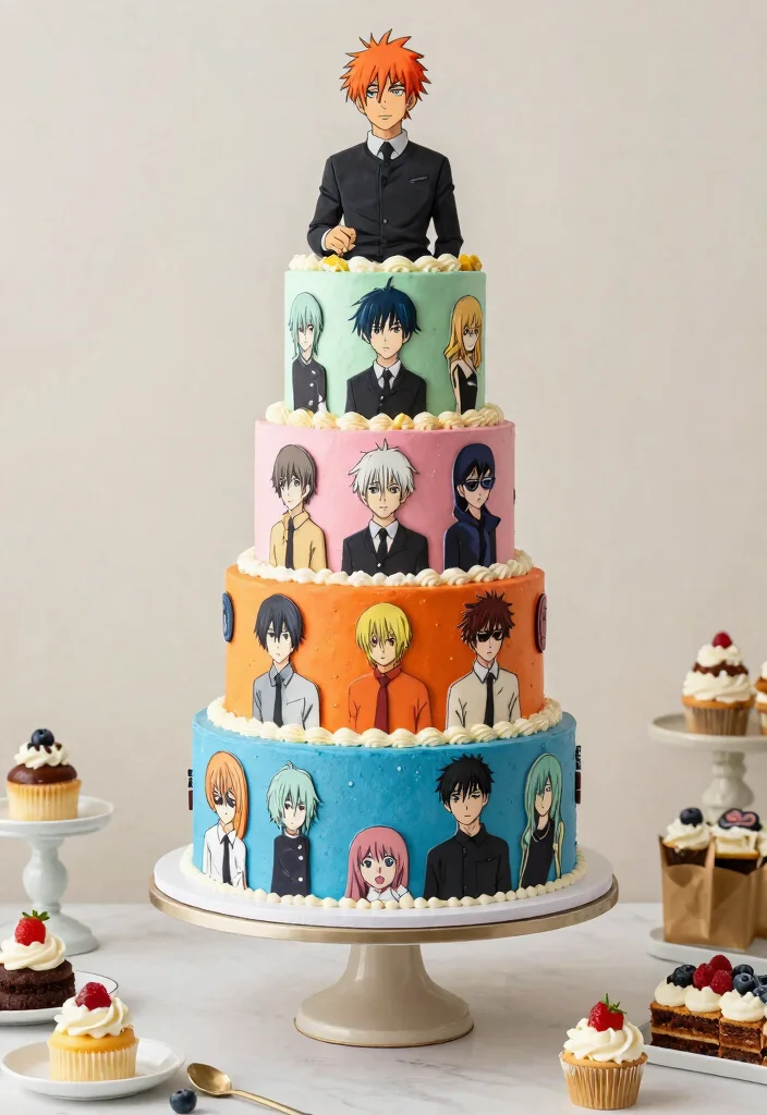 9 Epic Chainsaw Man Cake Ideas for Anime Fans Birthday Bakes 8. Multi Layer Chainsaw Man Cake 0