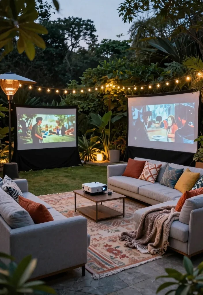9 Epic Outdoor Patio Ideas Movie Screen Setups Family Fun 9. Cozy Movie Night with Indoor Comfort 0