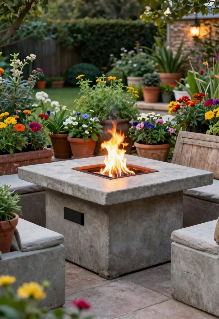 9 Modern Concrete Table Top Fire Pit Designs (Industrial) 3 9 Modern Concrete Table Top Fire Pit Designs Industrial 3. Rustic Chic Concrete Fire Pit Table 0