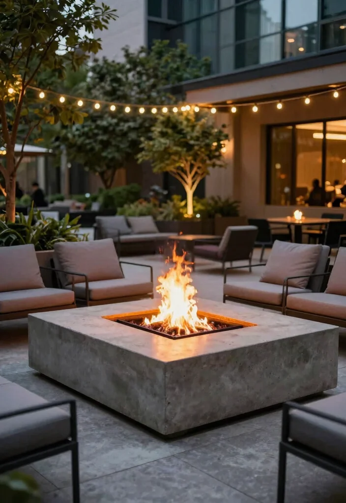 9 Modern Concrete Table Top Fire Pit Designs (Industrial) 7 9 Modern Concrete Table Top Fire Pit Designs Industrial 7. Large Rectangular Concrete Fire Pit 0