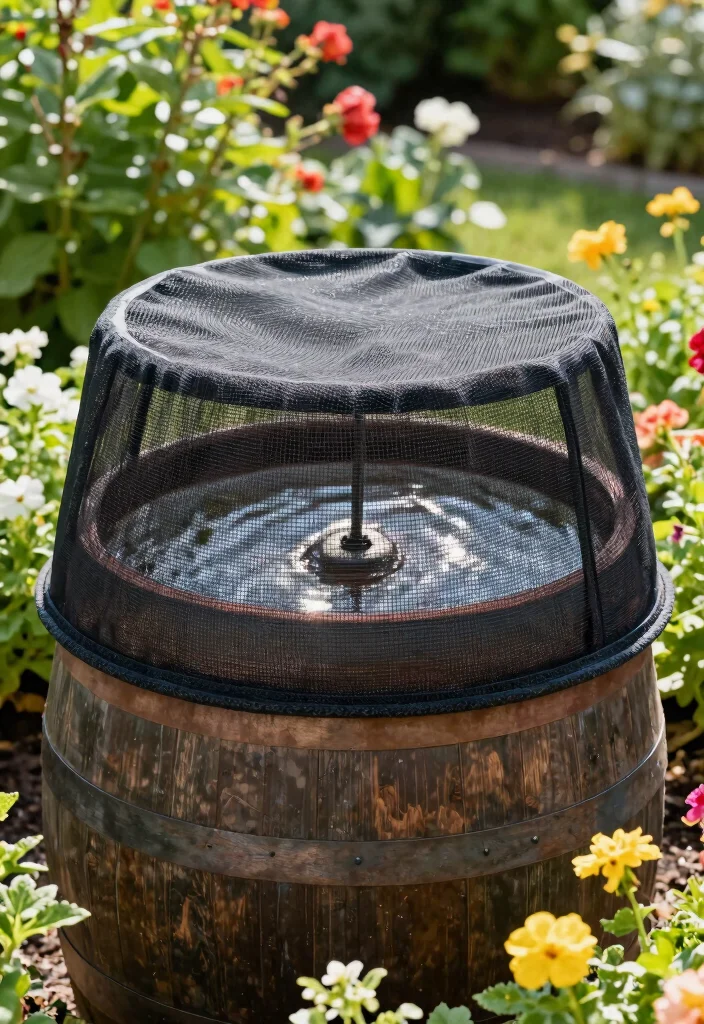 9 Secure Rain Barrel Cover Ideas to Keep Mosquitoes Out 2 9 Secure Rain Barrel Cover Ideas to Keep Mosquitoes Out 2. Mesh Screen Cover 0