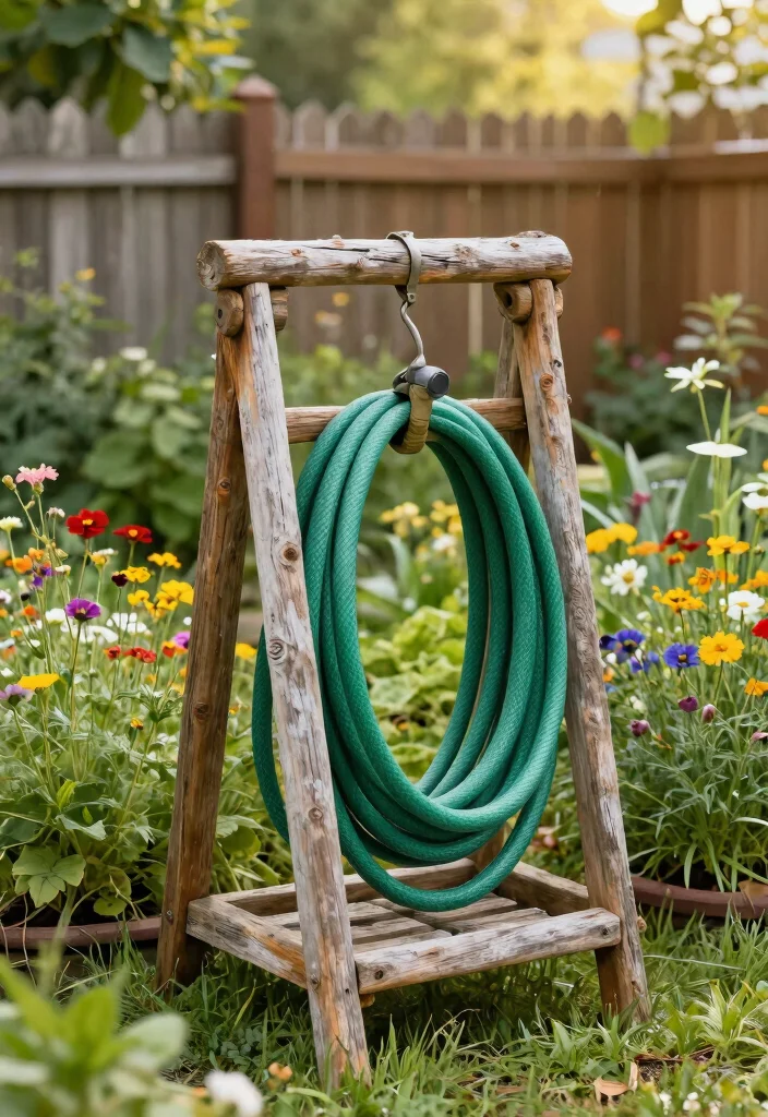 9 Sturdy Garden Hose Rack Ideas to Prevent Kinks 1 9 Sturdy Garden Hose Rack Ideas to Prevent Kinks 1. Rustic Wooden Rack 0