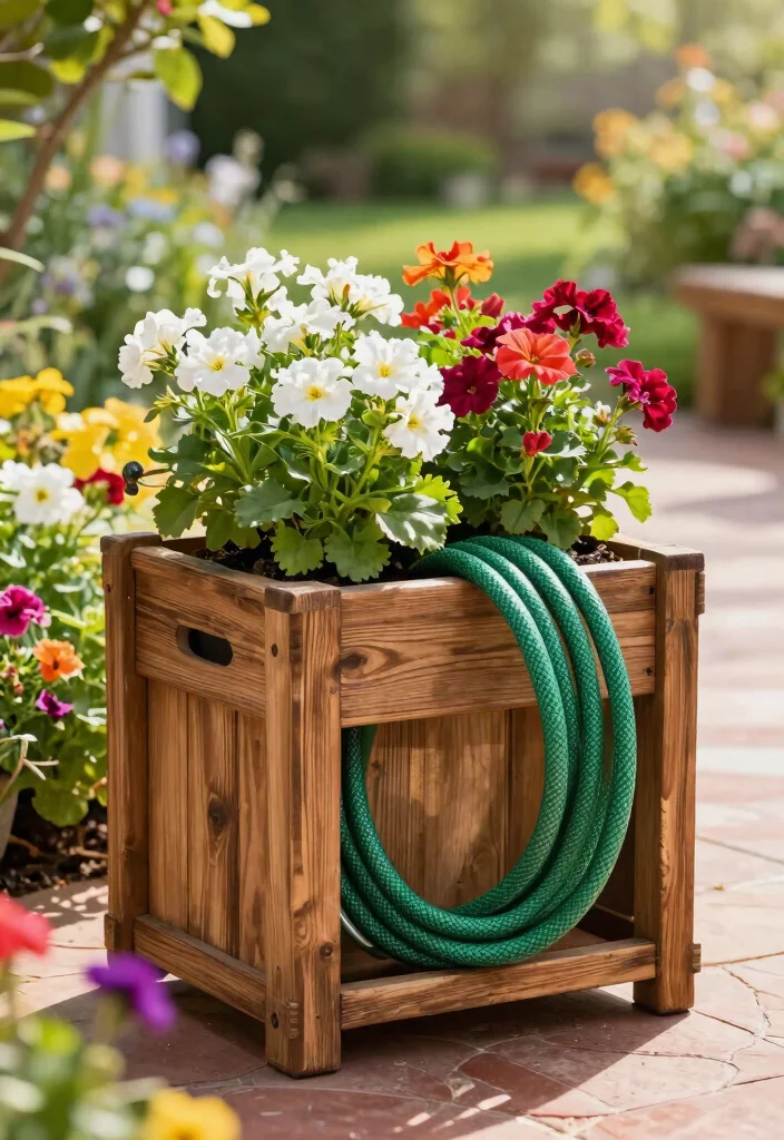 9 Sturdy Garden Hose Rack Ideas to Prevent Kinks 8 9 Sturdy Garden Hose Rack Ideas to Prevent Kinks 8. Planter Hose Holder 0