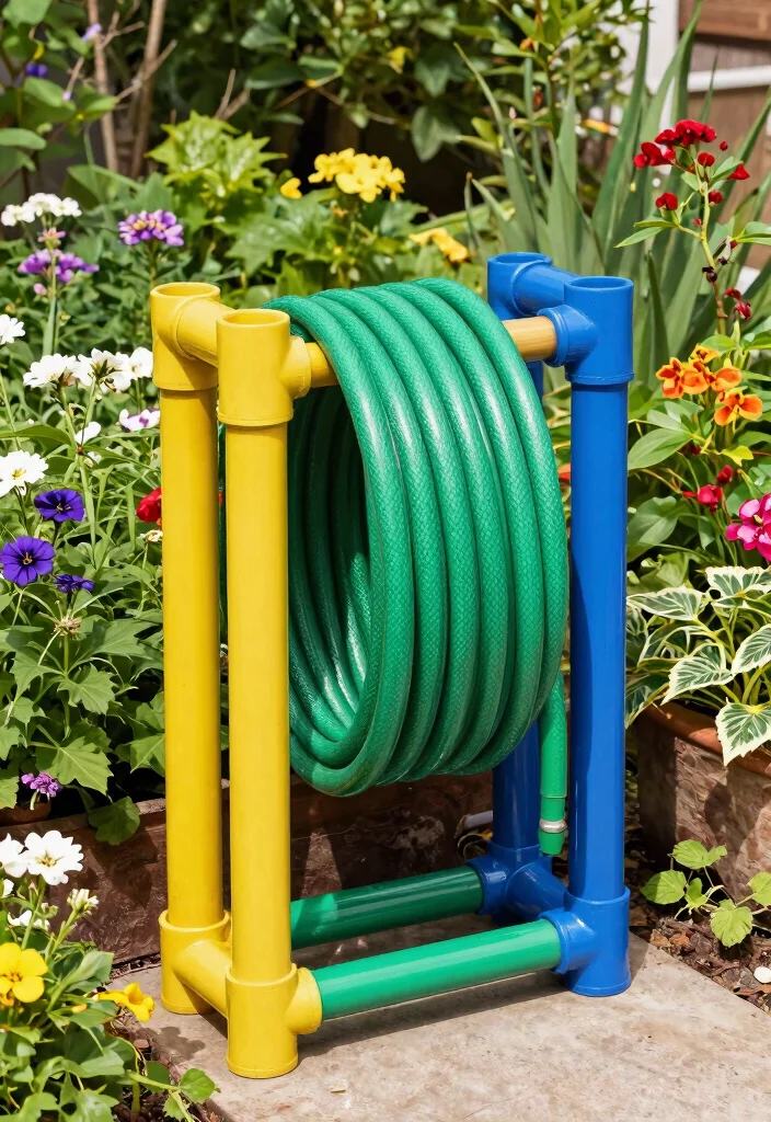 9 Sturdy Garden Hose Rack Ideas to Prevent Kinks 9 9 Sturdy Garden Hose Rack Ideas to Prevent Kinks 9. DIY PVC Hose Storage 0